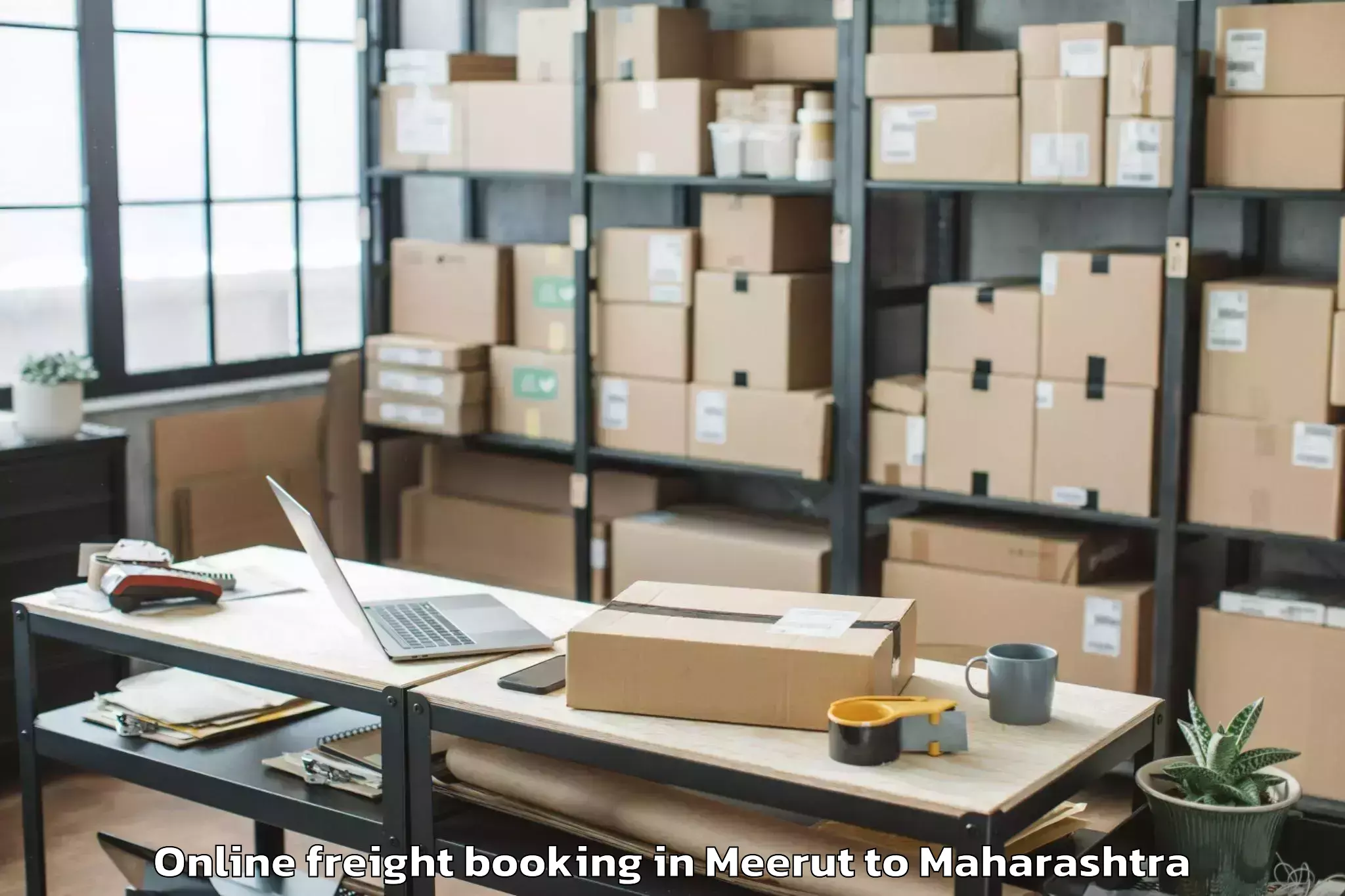 Top Meerut to Sakharkherda Online Freight Booking Available